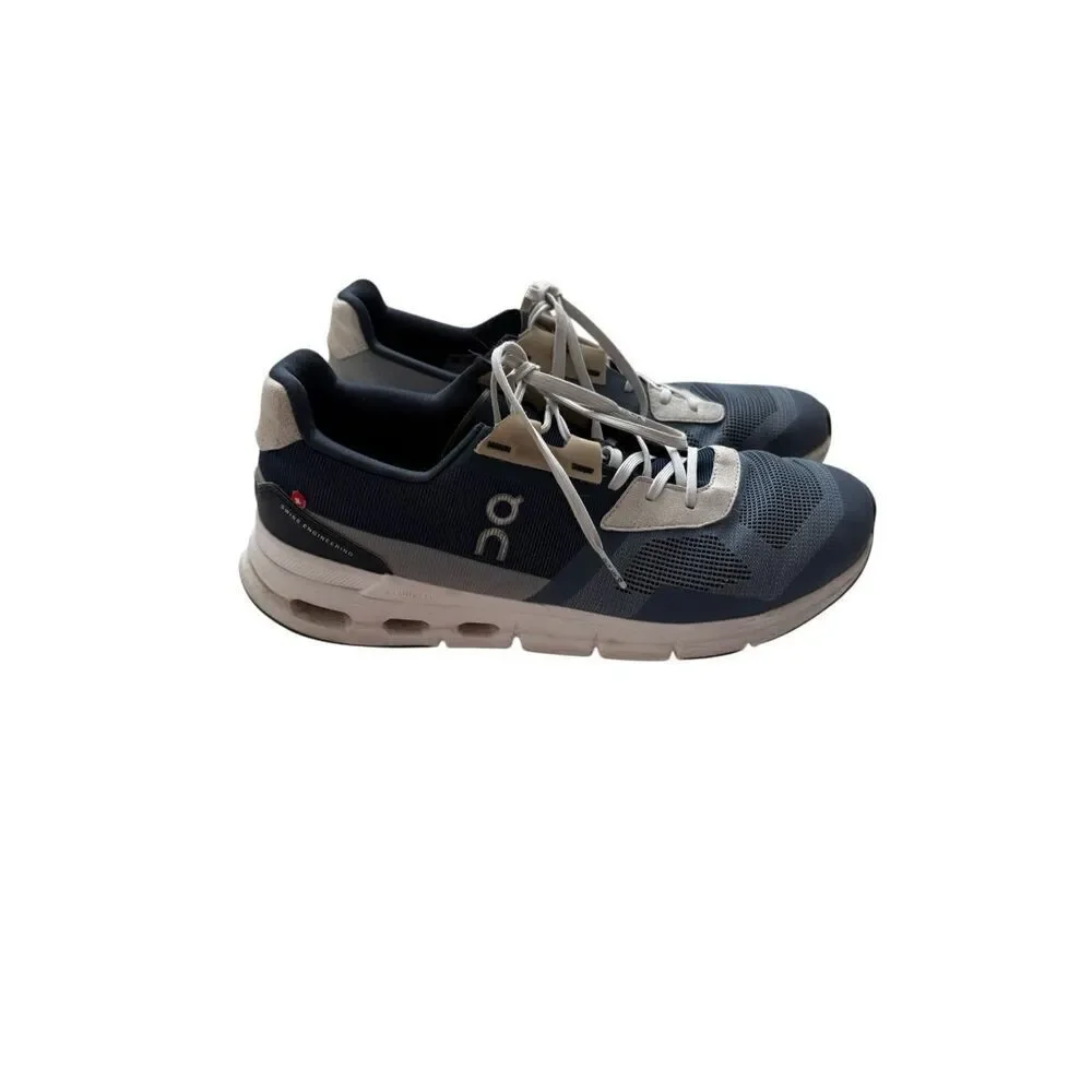 On Mens Metal Navy Cloudrift Low Top Lace Up Athletic Running Sneakers Size 9.5